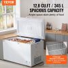 VEVOR Chest Freezer, 12.8 Cu.ft / 345 L Large Deep Freezer & 4 Removable Baskets